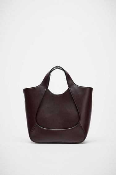 Zara CONTRASTING BAG - Burgundy Red