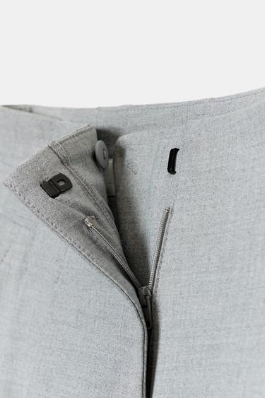 LONG BERMUDA SHORTS WITH PLEATS - Grey by Zara - Image 7