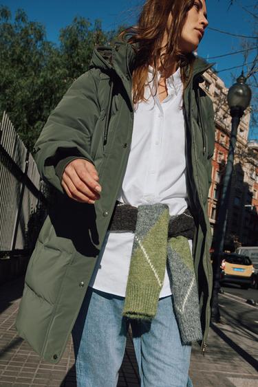 SEMI-LONG RUBBERISED WINDPROOF ANORAK - Khaki by Zara - Image 1