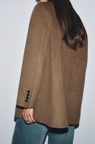 OVERSIZE WOOL BLEND BLAZER ZW COLLECTION - Brown by Zara - Image 6