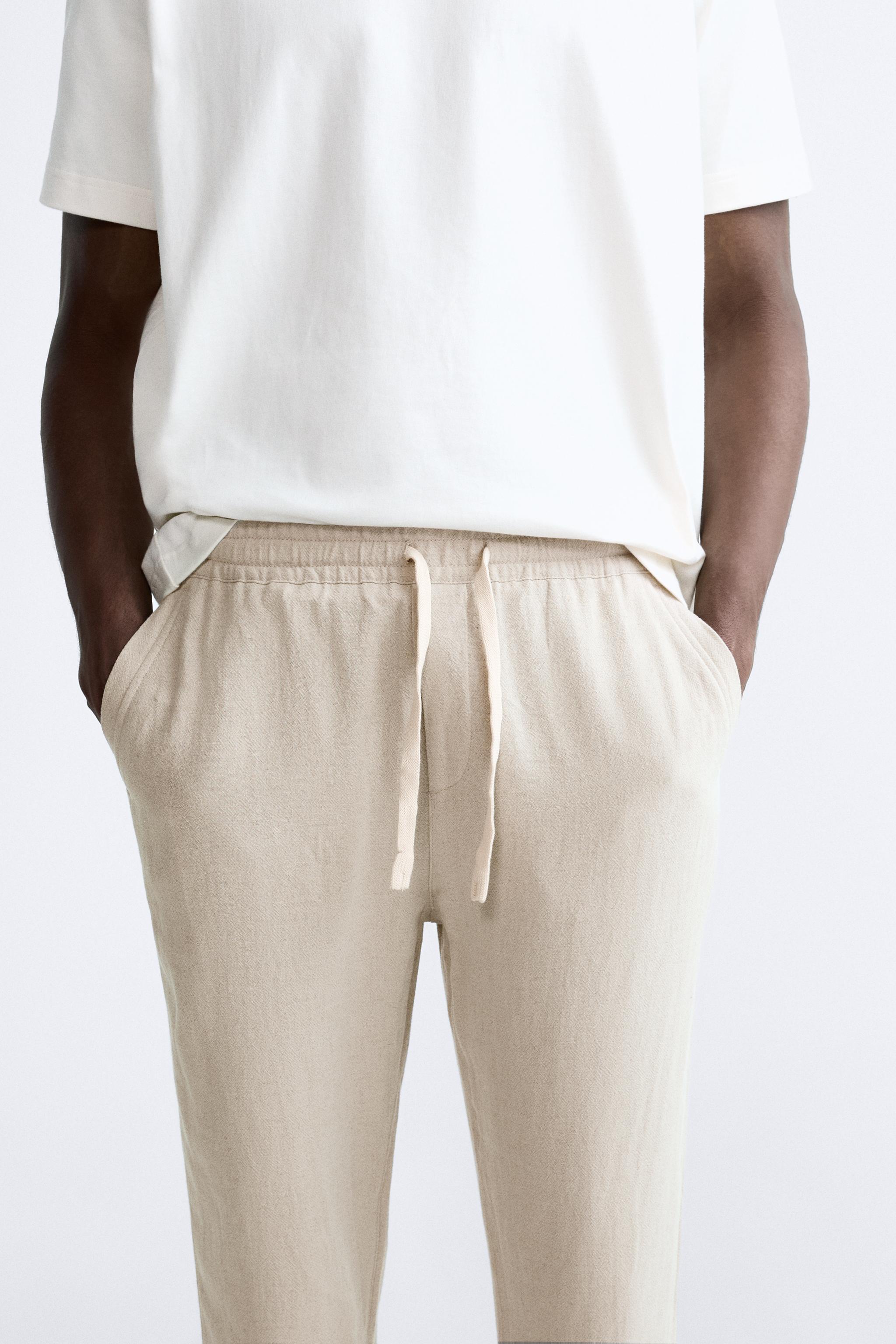 VISCOSE LINEN TROUSERS Light beige ZARA Australia