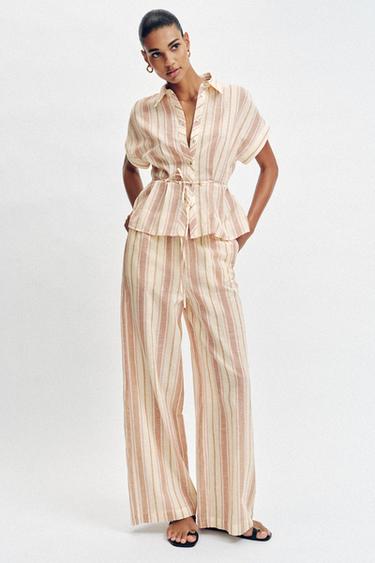 CAMISA RAYAS HILO METALIZADO - Multicolor de Zara