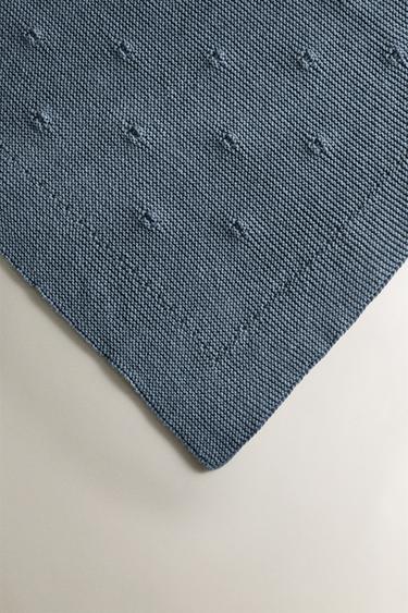 CHILDREN’S KNIT BLANKET - Blue by Zara - Image 2