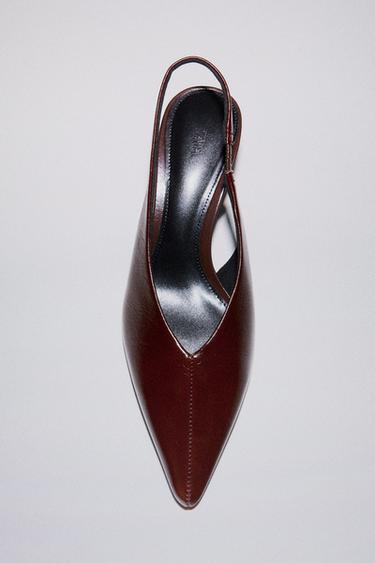 ZAPATO DESTALONADO PIEL - Rojo Burdeos de Zara