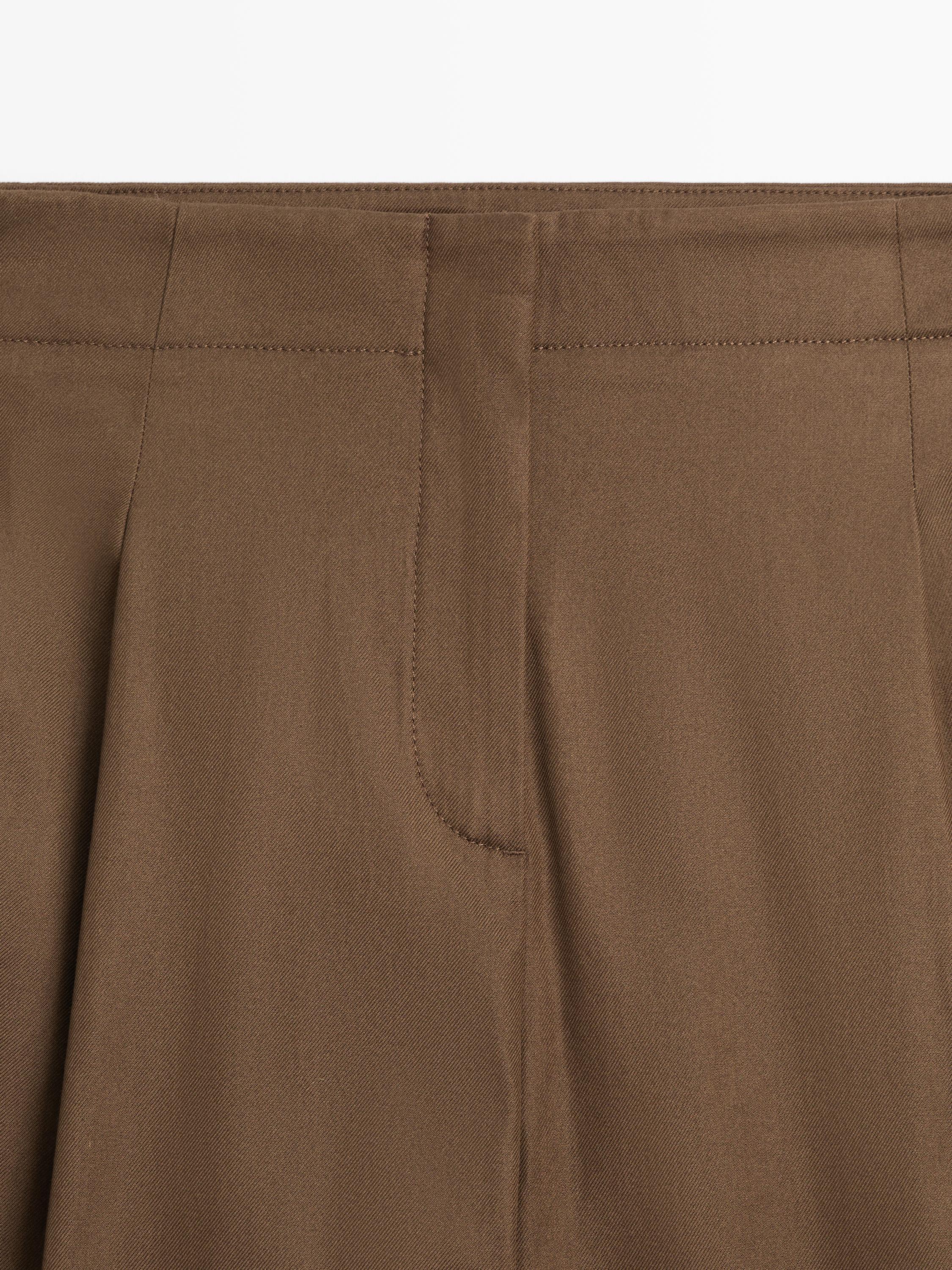 Pantalon large taille haute