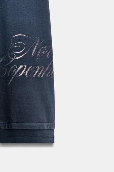 FOIL SLOGAN T-SHIRT - Blue by Zara - Image 3