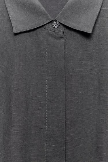 VESTIDO CAMISERO ZW COLLECTION - Gris de Zara