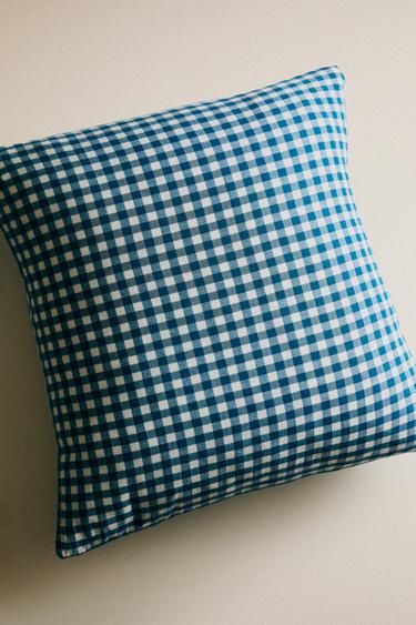 KIDS' CHECK MUSLIN PILLOWCASE - Bluish by Zara - Image 4