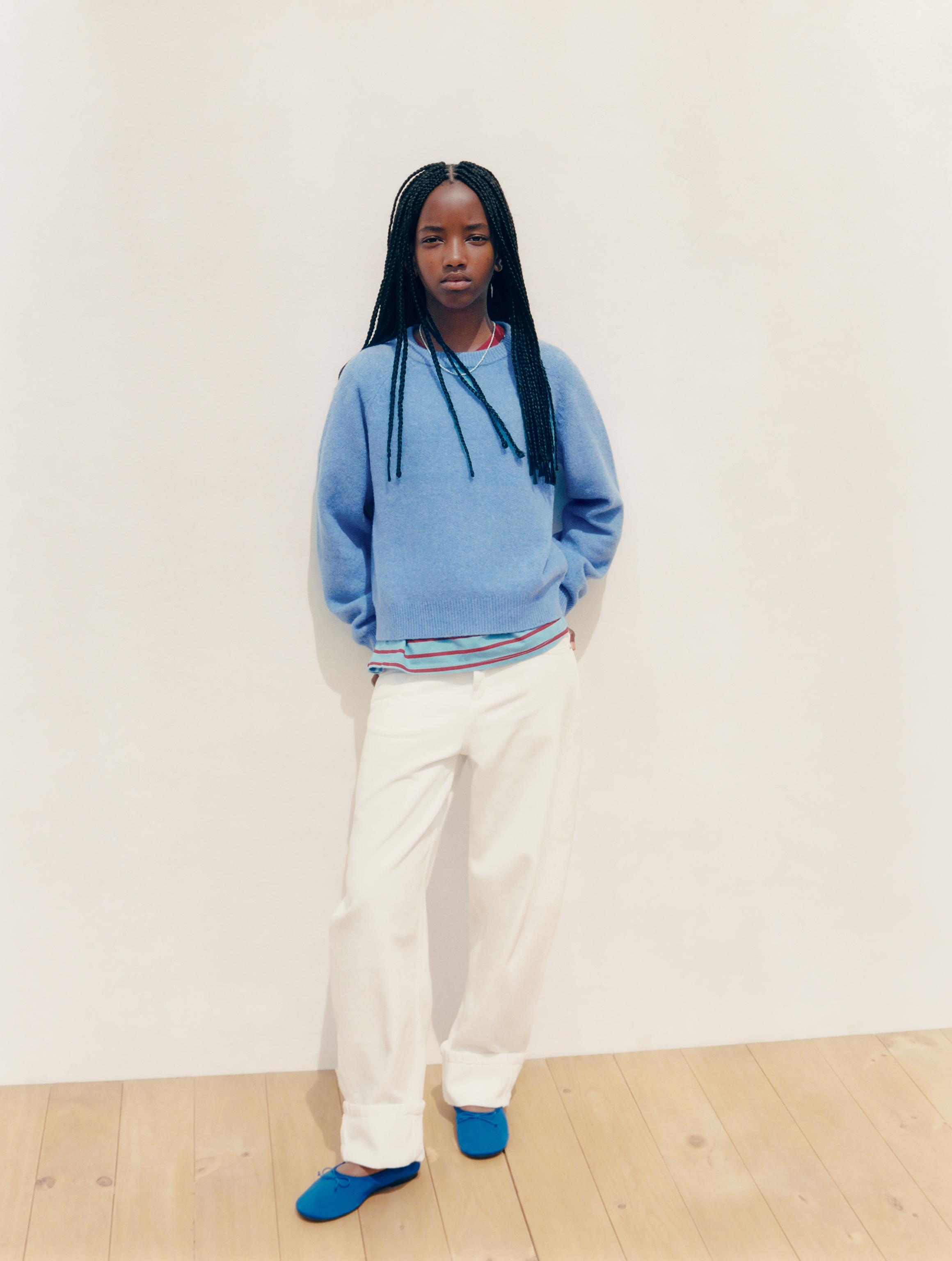 BASIC KNIT JUMPER — Bluish