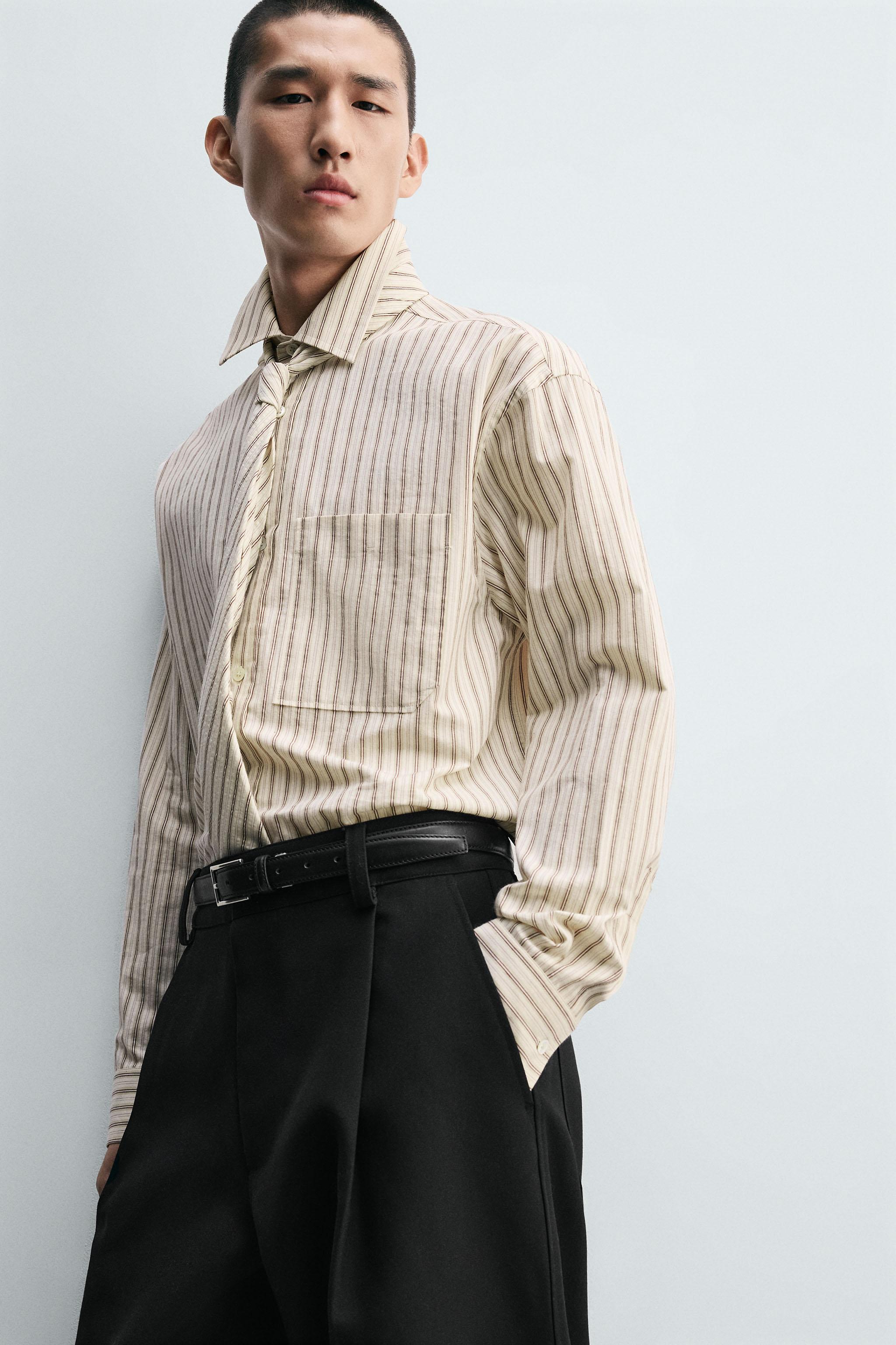 COMBINATION STRIPED SHIRT WITH TIE