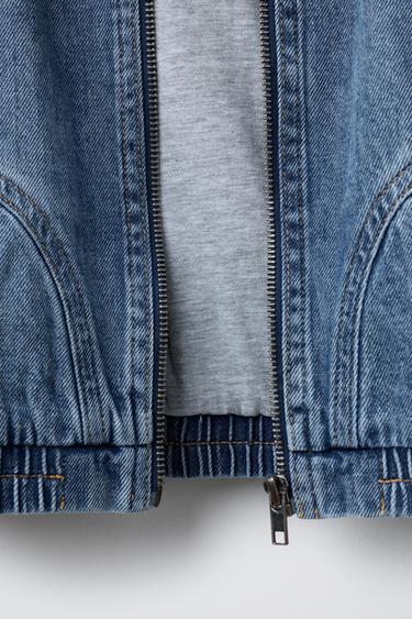 HOODED DENIM JACKET - Mid-blue by Zara - Image 3