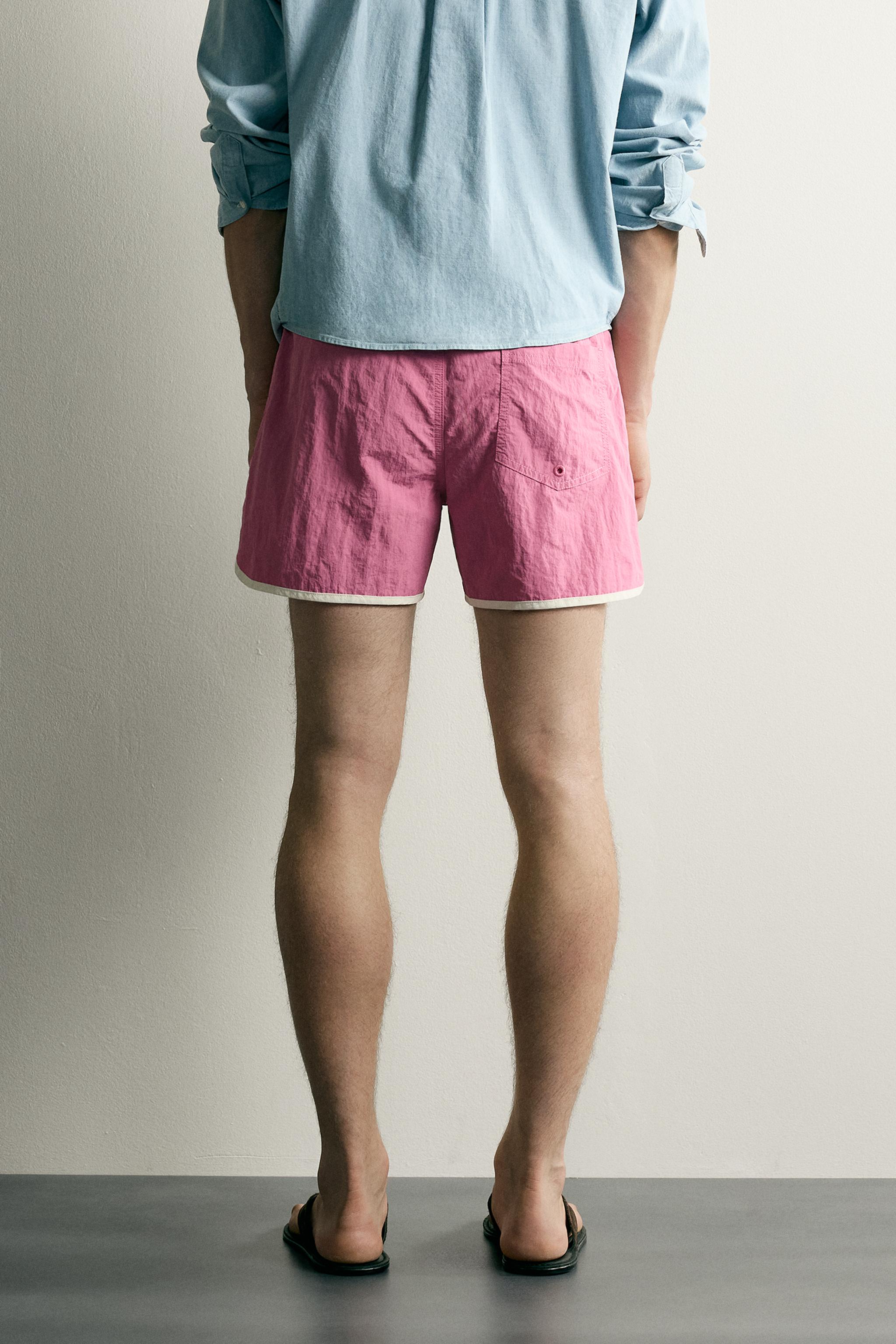 CONTRAST TRIM MID-LENGTH SWIMSUIT