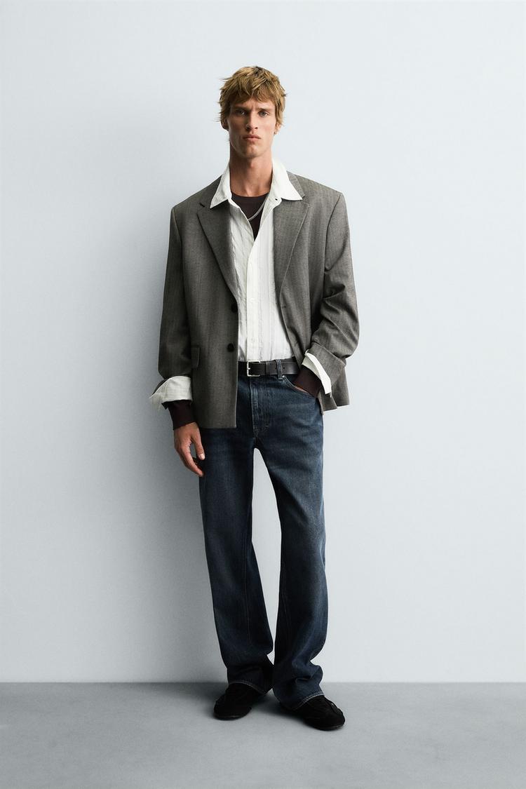 HERRINGBONE SUIT BLAZER camel ZARA India - Main Image