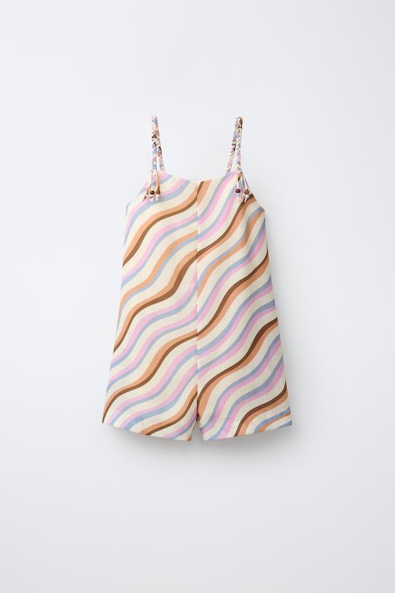 MACACÃO ESTAMPADO ONDAS - Cru / Azul da Zara - Imagem 0