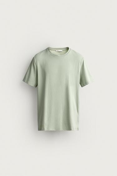 BASIC SLIM FIT T-SHIRT /01 - Light green by Zara