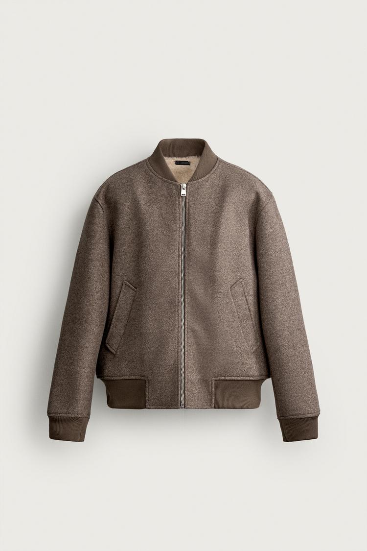 FAUX FUR INTERIOR BOMBER JACKET