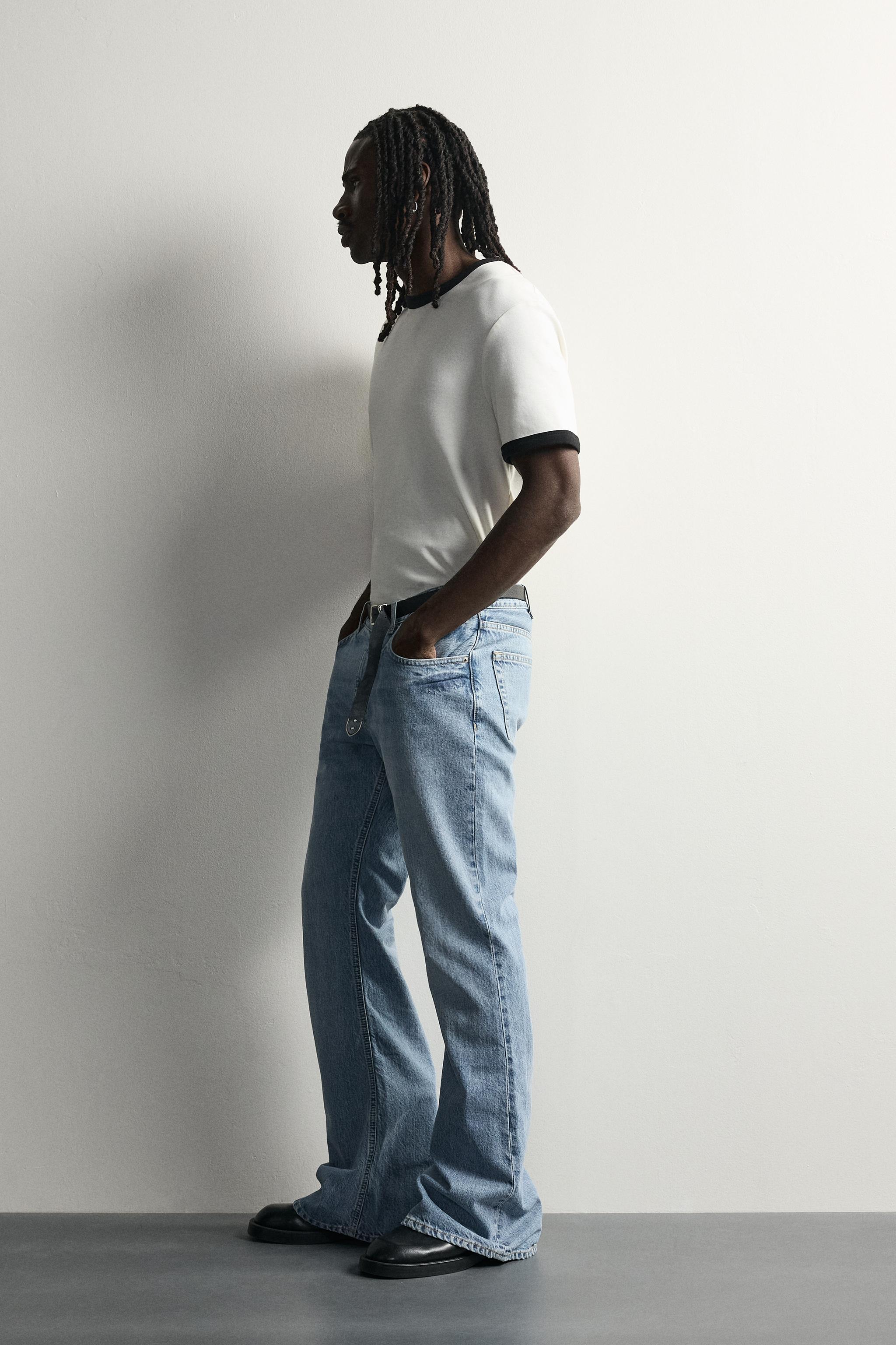 flare フィット デニムパンツ - ライトブルー | ZARA Japan / 日本