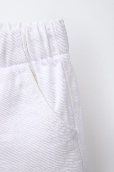 ELASTIC DENIM BERMUDA SHORTS - White by Zara - Image 2