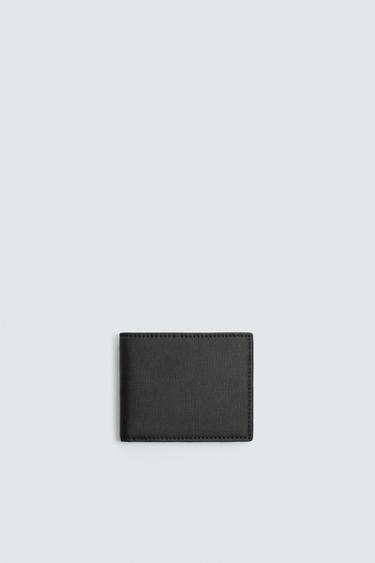 TEXTURED WALLET - Black by Zara