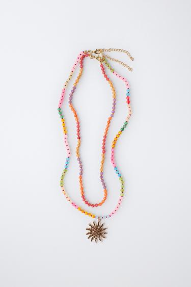 LOT DE DEUX COLLIERS AVEC FANTAISIES ET SOLEIL - Multicolore de Zara - Image 3