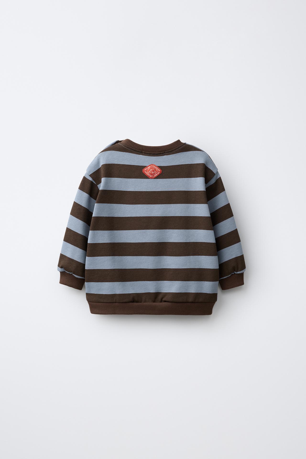 STRIPED SWEATSHIRT — Light blue