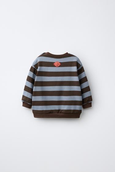 STRIPED SWEATSHIRT — Light blue 2