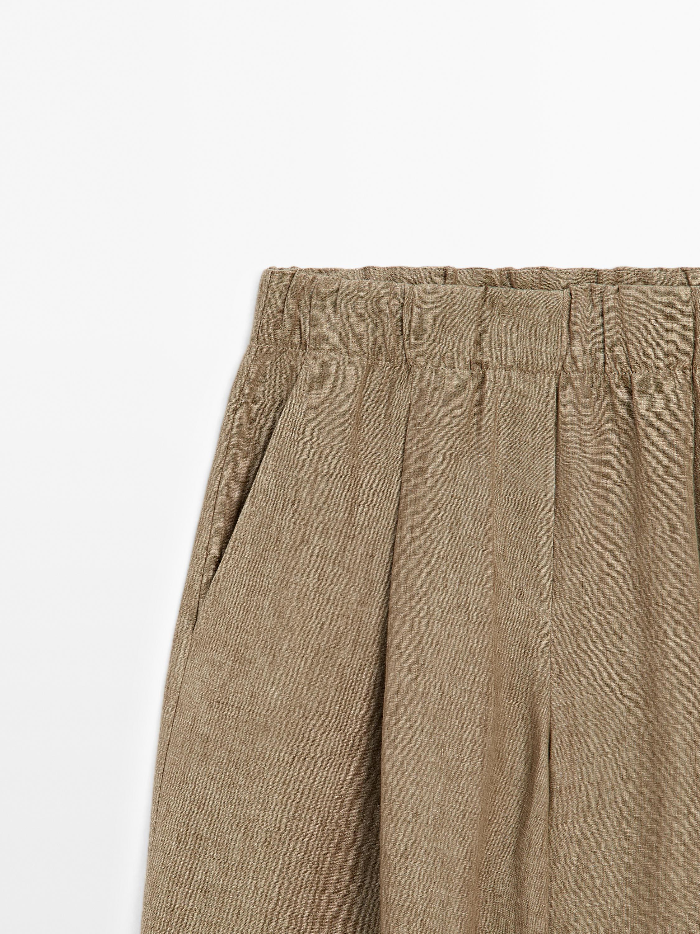 Flowing 100% linen trousers