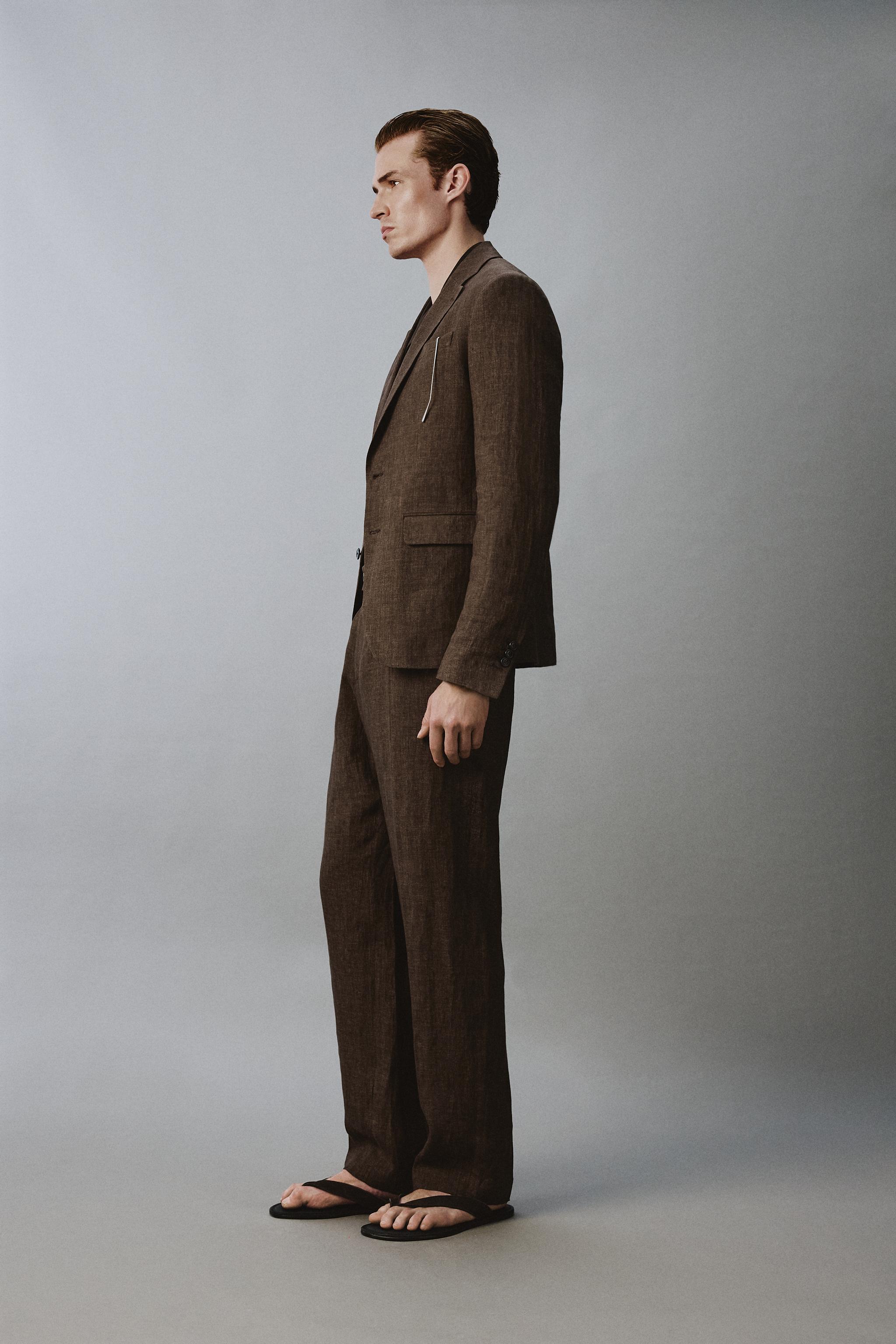PANTALON DE COSTUME REGULAR FIT 100 % LIN