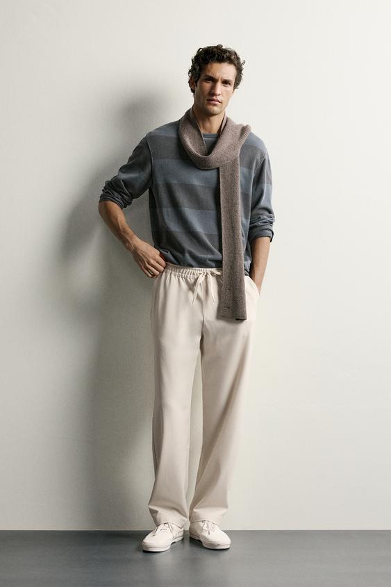 COMFORT REGULAR FIT TROUSERS - Beige by Zara - Image 0