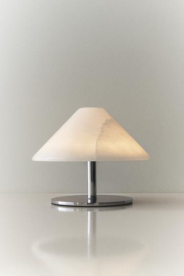 Zaras TRÅDLÖS BORDSLAMPA I ALABASTER - Naturfärg