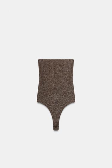 BODY BANDEAU AVEC FIL MÉTALLISÉ - Or de Zara - Image 4