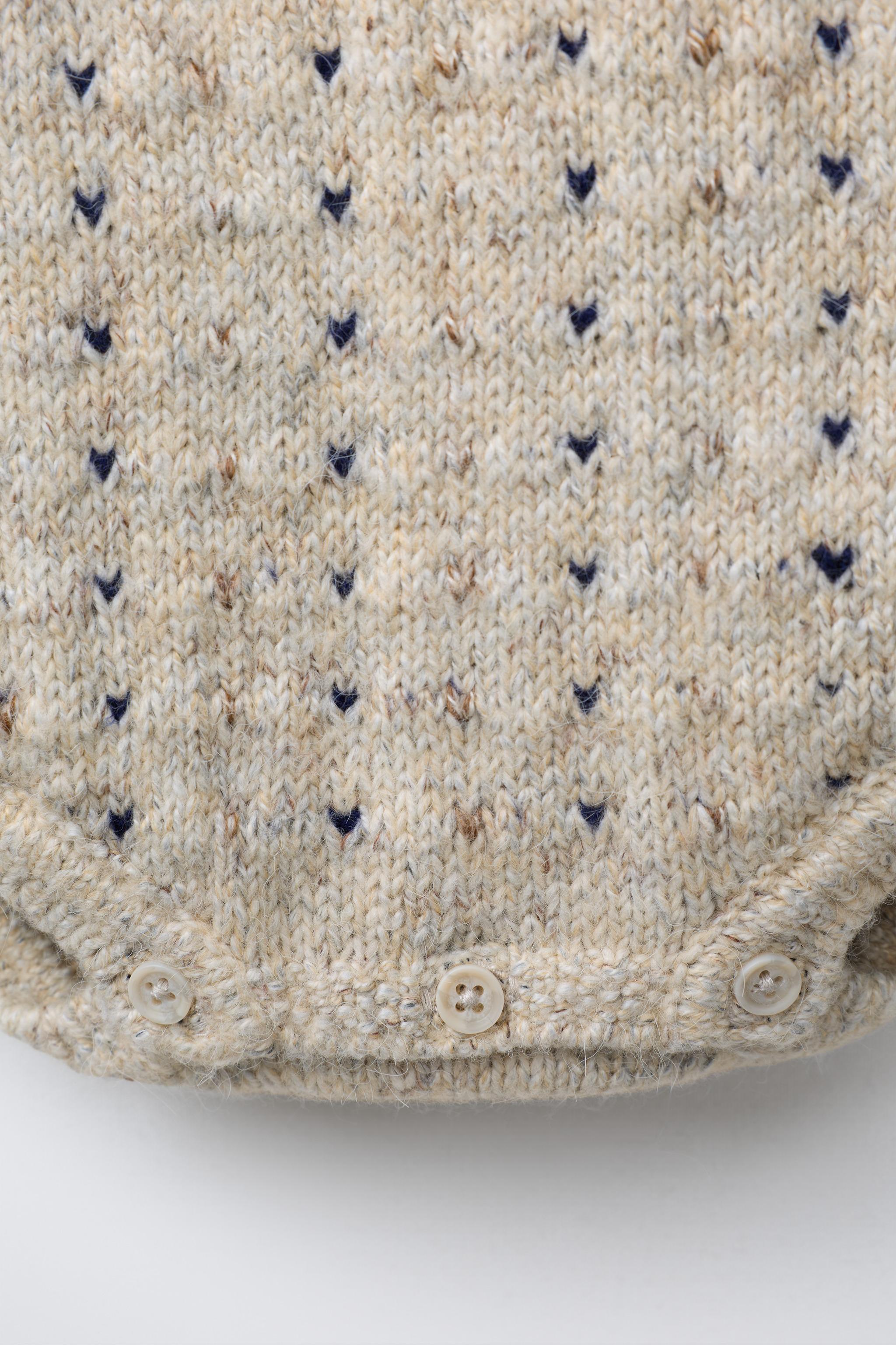 KNITTED STAR AND REINDEER ROMPER