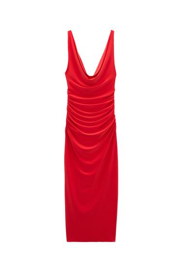 DRAPED MIDI DRESS