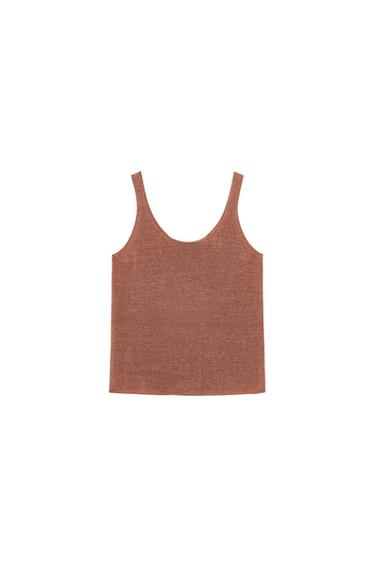 ТРИКОТАЖНЫЙ ТОП НА БРЕТЕЛЯХ — МАРСАЛА от Zara