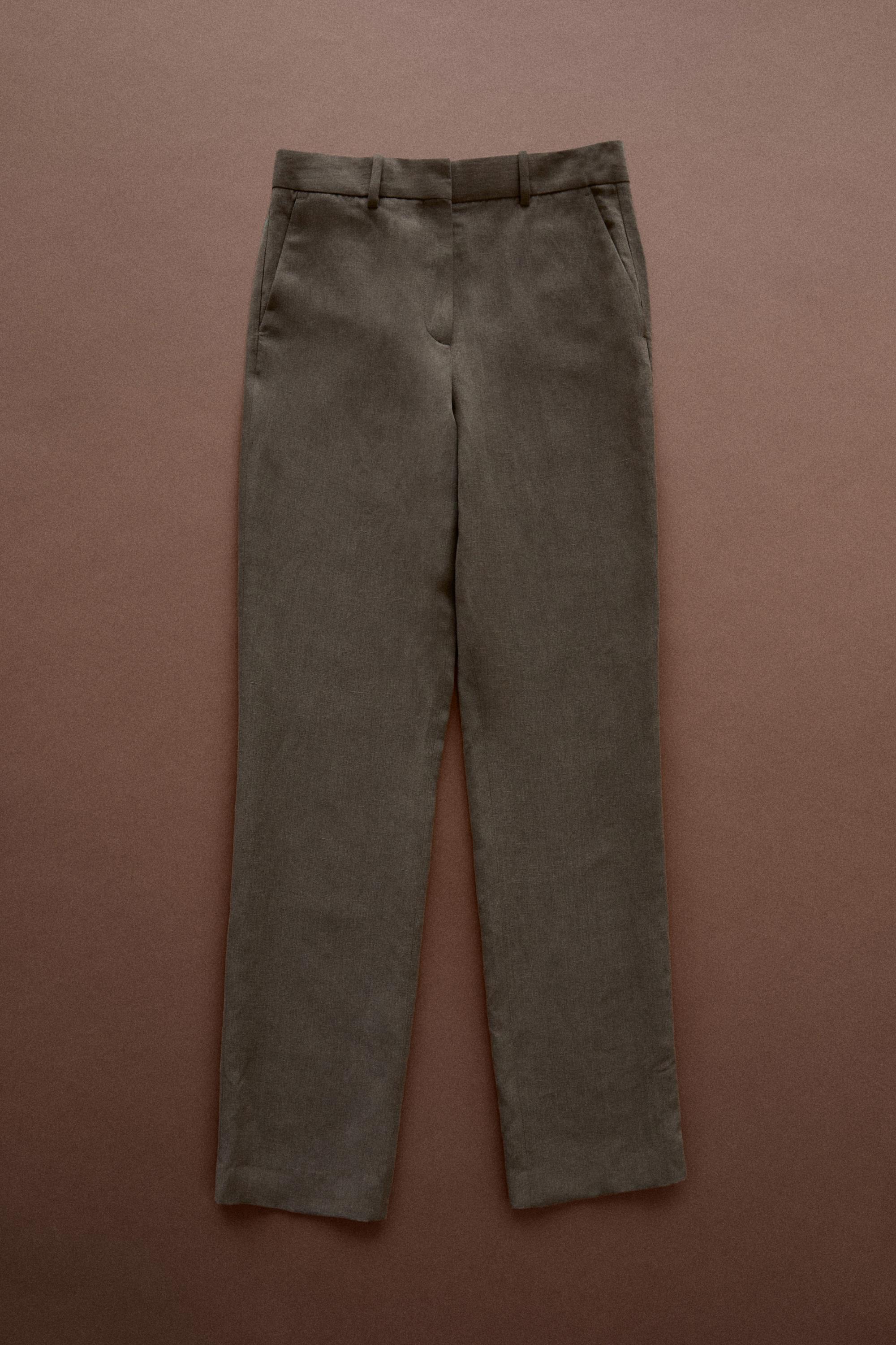 Linen-blend tailored pants - STUDIO — Earth