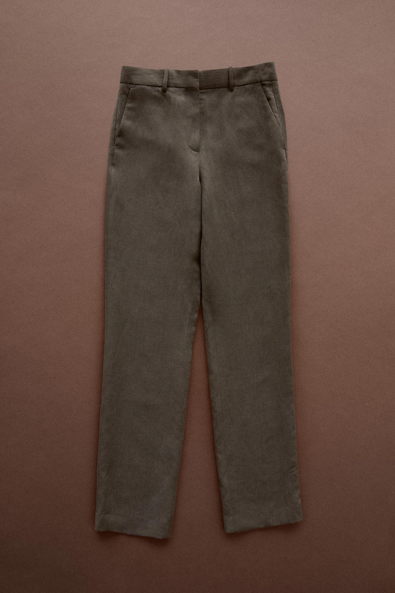 Linen-blend tailored pants - STUDIO — Earth