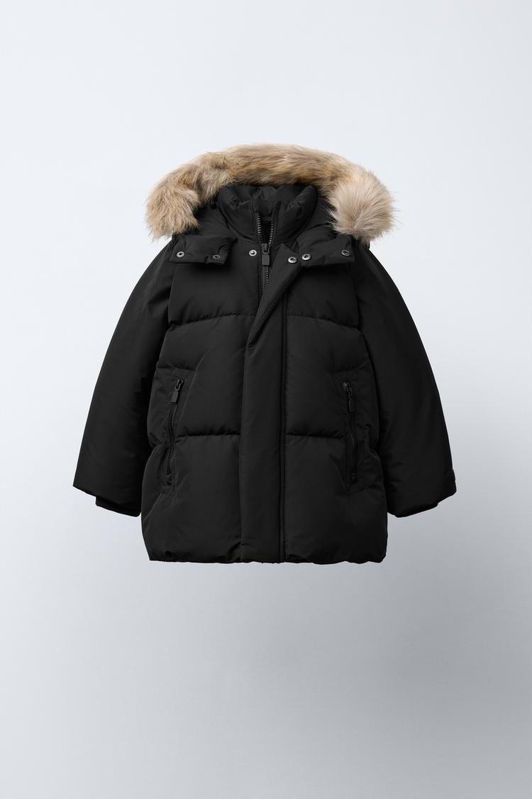 LONG FEATHER AND DOWN WATER-REPELLENT AND WIND-RESISTANT PUFFER JACKET