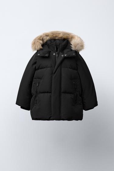 ДЛИННЫЙ ПУХОВИК С НАПОЛНИТЕЛЕМ ИЗ ПЕРА И ПУХА WATER REPELLENT И WIND RESISTANT — ЧЕРНЫЙ от Zara — изображение 0
