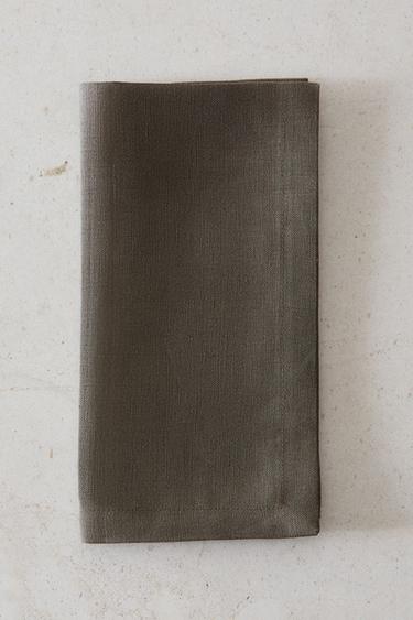 ZESTAW LNIANYCH SERWETEK W JEDNOLITYM KOLORZE - Szary Zara