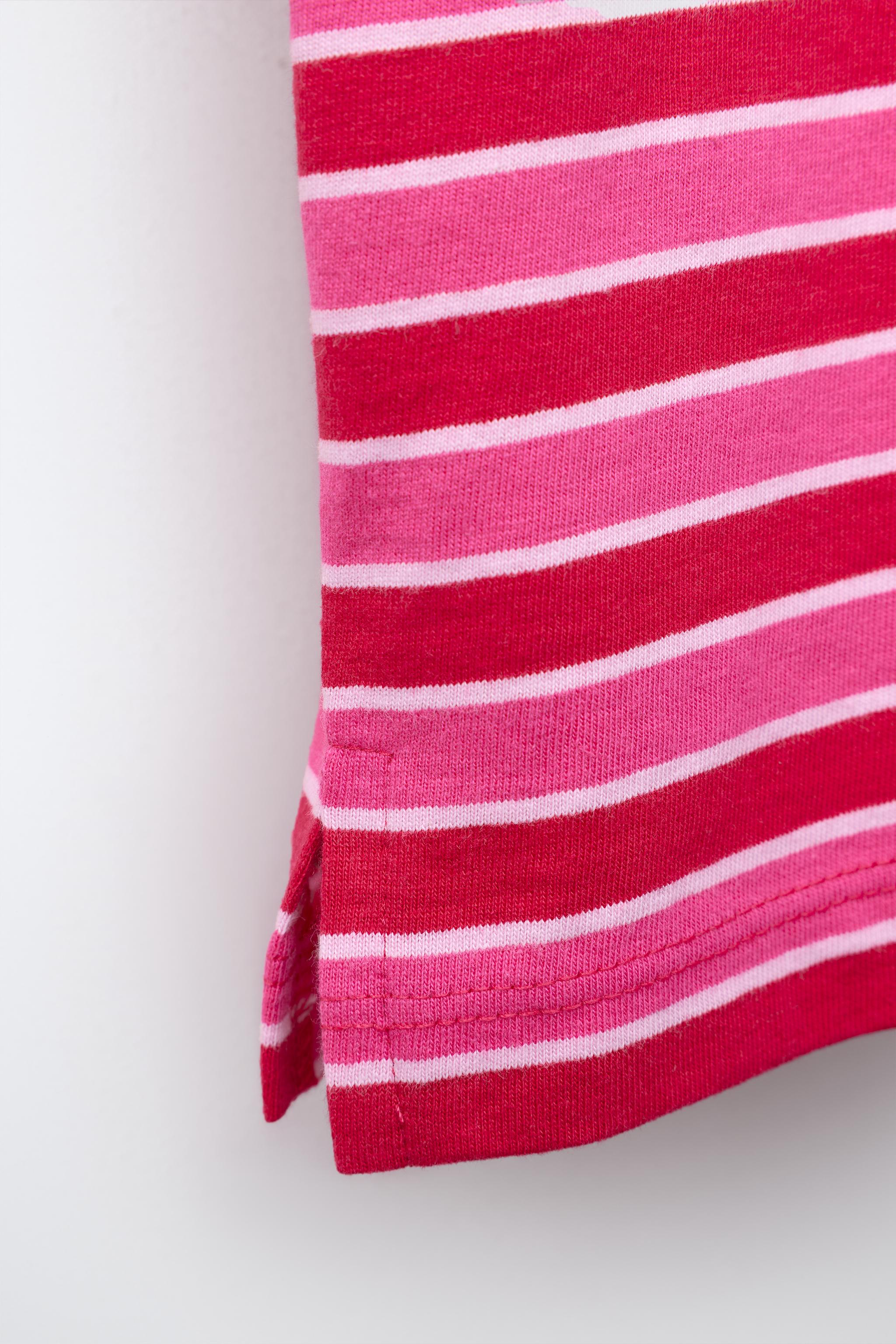 Детские футболки Zara HEART STRIPED T-SHIRT — фото 4