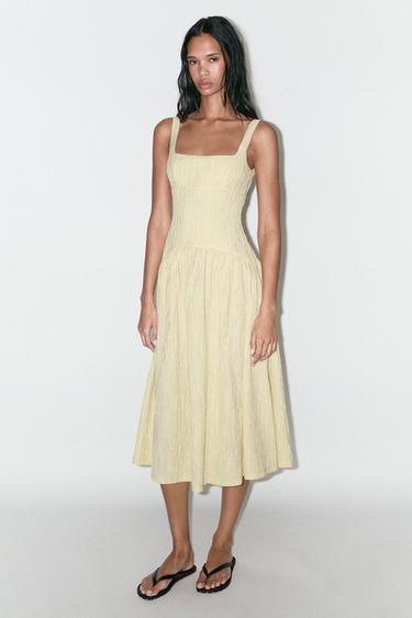 TEXTURED MIDI DRESS - Vanilla by Zara - Image 0