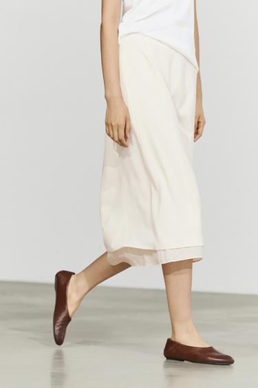 Zara Soft leather ballet flat - Hazelnut Brown - Image 0