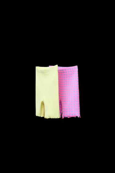 PACK DOS LEGGING CICLISTA LISO Y ESTAMPADO - Amarillo de Zara - Imagen 0