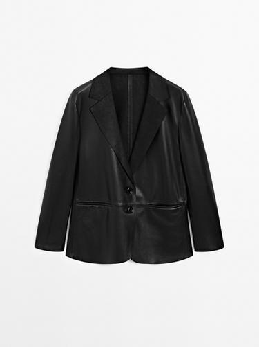 Americana fluida piel napa - Negro de Zara