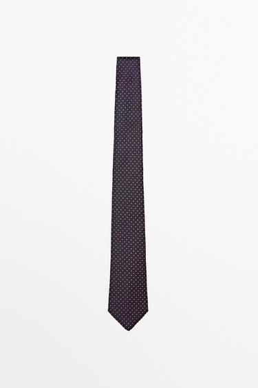 Corbata puntos 100% seda - blanco de Zara - Imagen 0
