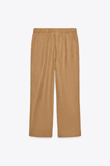 ZW COLLECTION WIDE LEG JOGGING TROUSERS - camel by Zara - Image 6