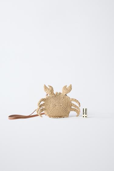 RAFFIA-EFFECT CRAB CROSSBODY BAG - Ecru White by Zara - Image 5