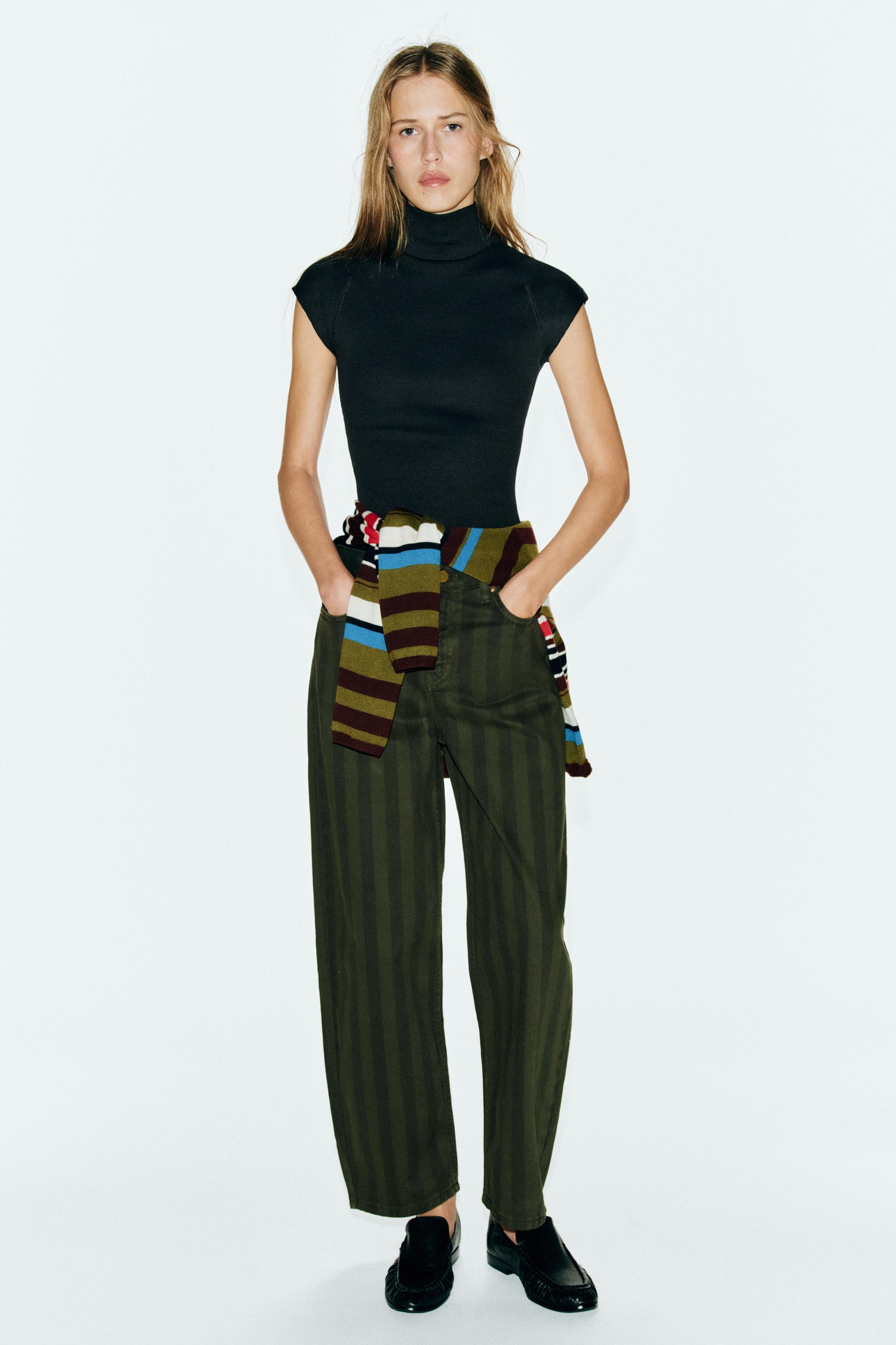 Mock Neck Rib T-Shirt by Zara