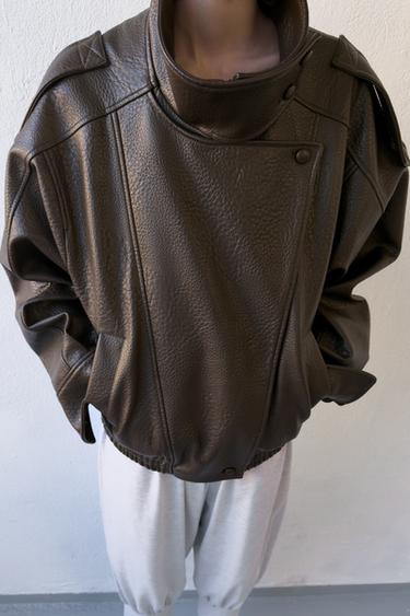 FAUX LEATHER JACKET - Brown by Zara