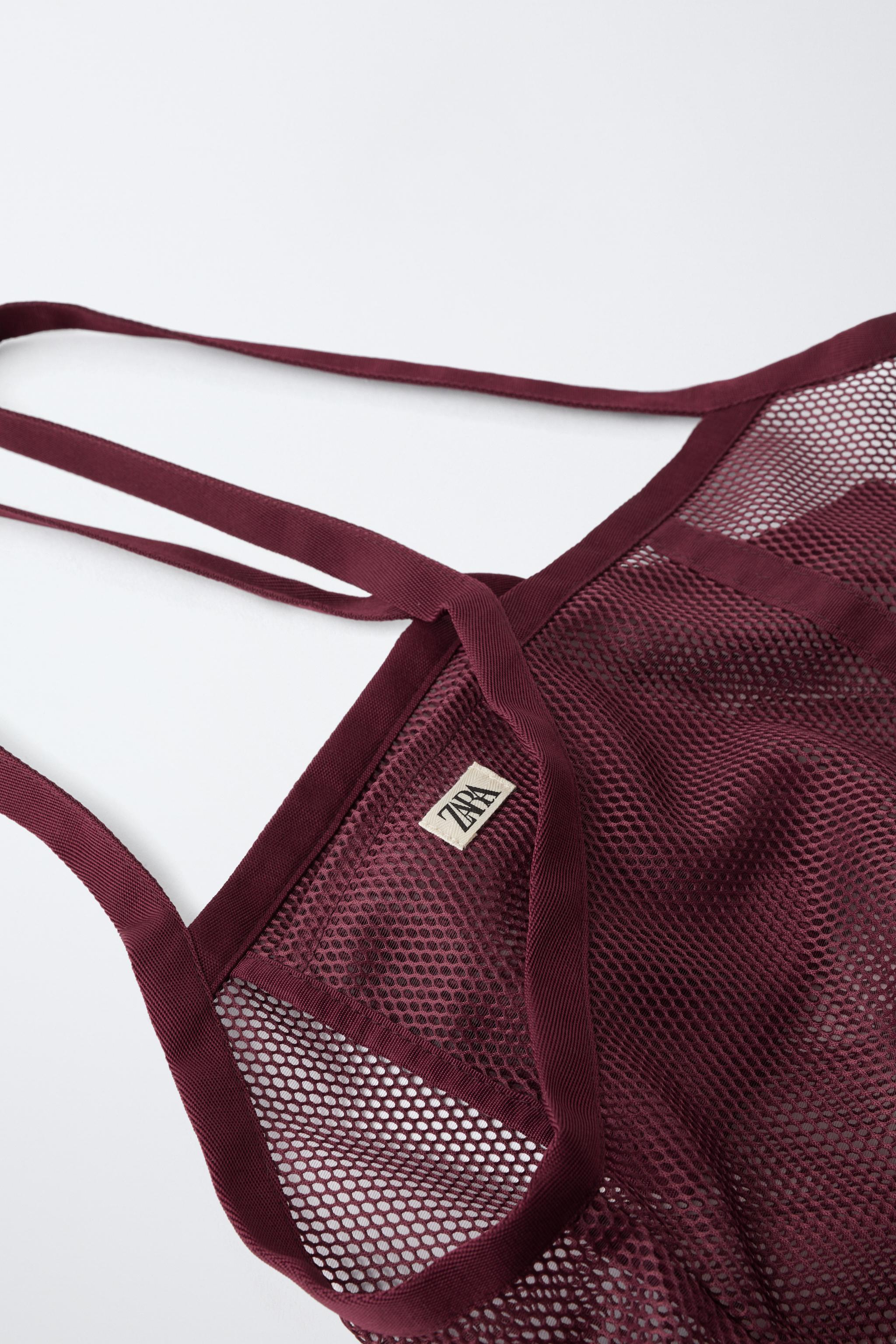 MESH SHOPPER - Burgundy Red | ZARA United States